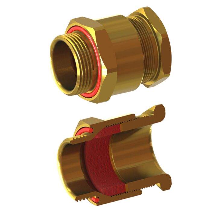 Cable Gland Exe: E204/622 M25/B1/9mm (D5,0-9,1mm) Brass