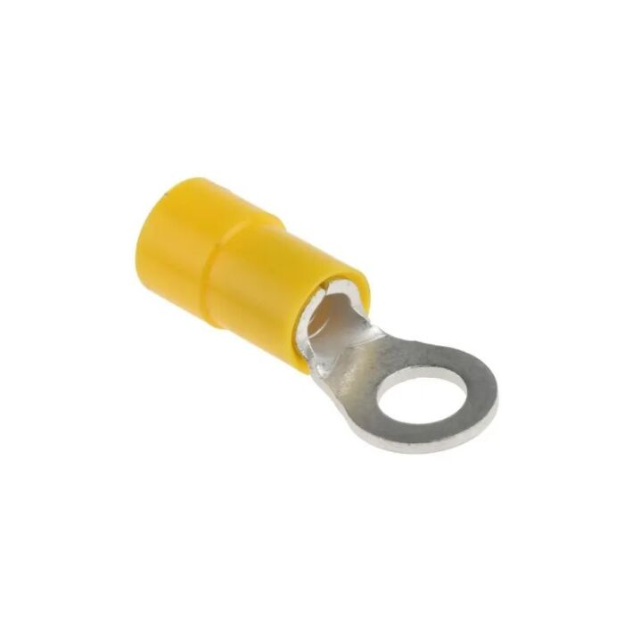 Ring terminal M5 pressing type, yellow 2,7-6,6 mm²