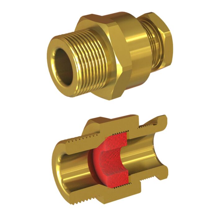 Cable Gland Exe: E205/624 M75/L3/15mm (D53,0-58,0mm) Brass